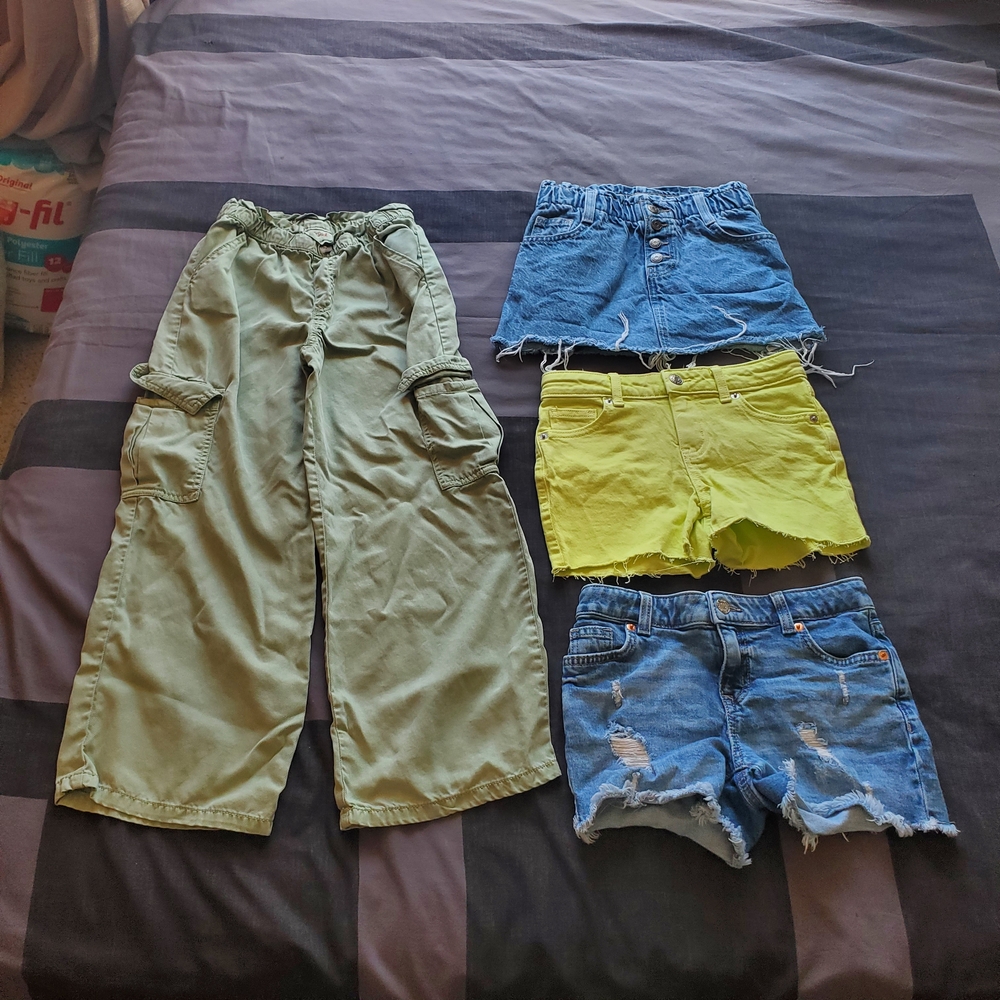 Cat And Jack Kids Size 8 Medium Clothing Set Bundle Pants, Shorts, Skirt